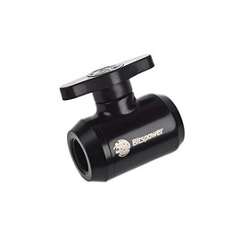 Bitspower G1/4" Mini Valve with Black Handle, Matte Black, Body