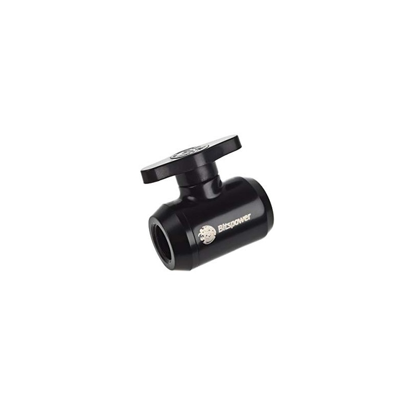 Bitspower G1/4" Mini Valve with Black Handle, Matte Black, Body