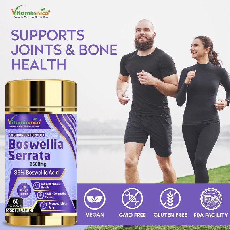 Vitaminnica Boswellia Serrata Capsules (2500mg 5:1 Extract)- 60 Vegan Capsules,