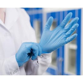 Fusion Vibes Blue Vinyl Disposable Gloves XL 100 Pack - Latex Free, Powder Free Medical Exam Gloves - Surgical, Home, Cleaning, and Food Gloves - Ambidextrous (XL Pack of 100)
