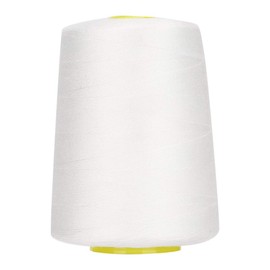 8000 Yard Sewing Thread High Strength Polyester Ideal for Conventional and Industrial Machines Excellent Color Fastness Household Clothing Accessories (White)