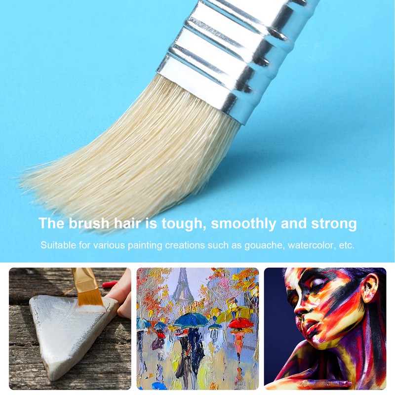 12Pcs Art Paint Brushes Drawing Fan Shaped Artist Brush Long
