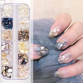 HappyHome Nail Parts, Seashell Tips, 12 Types, Nail Art, Shelf Lake, Resin Parts, Gel Nails, Shell Parts