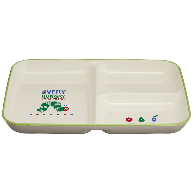 Harapeko Aomushi 807534 Milky Children's Painted Lunch Plate (Partition Plate)