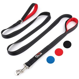 Primal Pet Gear Dog Leash 8ft Long - Blue - Traffic Padded Two Handle - Heavy Duty - Double Handles Lead for Control Safety Training - Leashes for Large Dogs or Medium Dogs - Dual Handles Leads