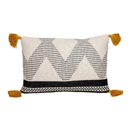 HomeStock Rustic Ranch Transitional Style Throw Pillow, Small Decorative Pillow for Living Rooms, Sofa and Couch Decorative Pillow, Soft Decorative Pillow for Home Decor Beige and Black/16 in x 24 in