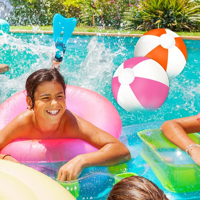 Whaline 3Pcs Inflatable Beach Ball 16 Inch Round Pool PVC