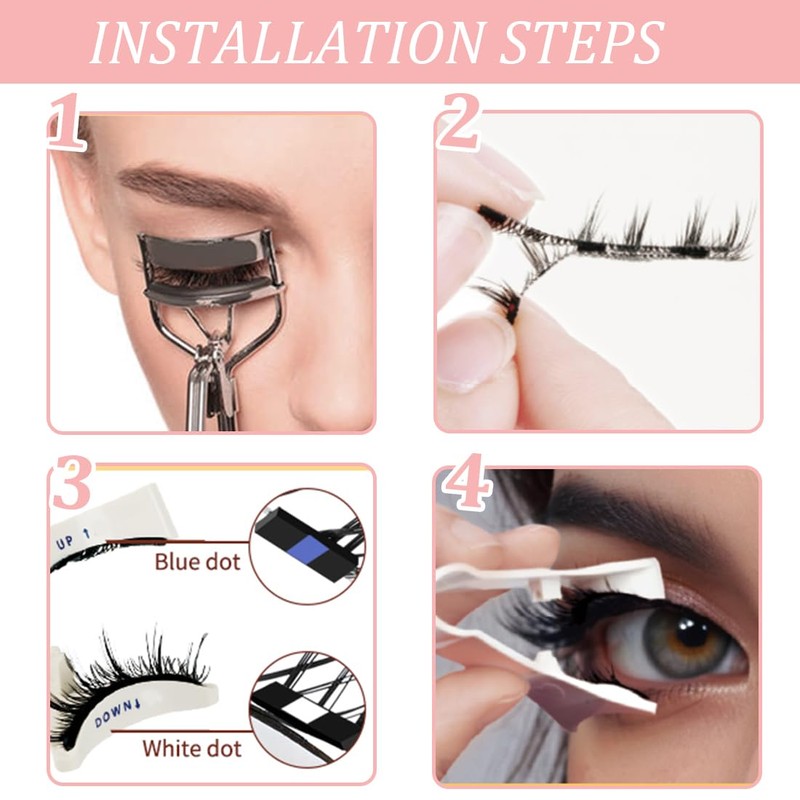 LQIOACU 1 Paar Magnetische wimpern, Wimpern magnetisch, Magnetic lashes, Kein