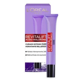 L'Oreal Paris Revitalift Ácido Hialurónico Contorno de Ojos, Hidrata Intensamente y Rellena Líneas de Expresión, 15 ml.