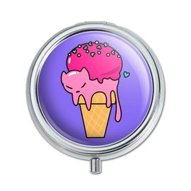 Cute Meowlting Melting Cat Ice Cream Cone Pill Case Trinket Gift Box