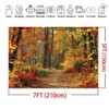 LYWYGG 7x5FT Autumn Scenery Backdrop Fall Backdrops Road Photography Backdrop