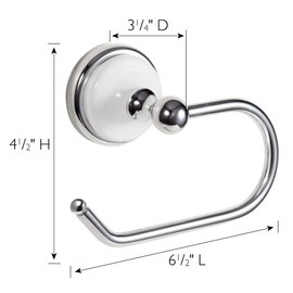 Design House 559302 Savannah Toilet Paper Holder Wall Mounted for Bathroom, Polished Chrome and White