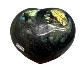 WatanGems 1.15 lbs, 3"x3.4"x1.6, Natural Labradorite Heart Shape Healing Crystal, Reiki Energy, Untreated Labradorite Heart Polished from Madagascar, B37228