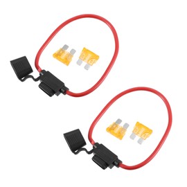 X AUTOHAUX 2pcs DC 32V 10AWG Gauge Car in Line ATC Blade Style Inline Fuse Holder with 4pcs 5A Fuse