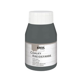 KREUL 75122 - Chalky Kreidefarbe, Volcanic Gray, 500 ml Kunststoffflasche, sanft - matte Farbe, cremig deckend, schnelltrocknend, für Effekte im Used Look