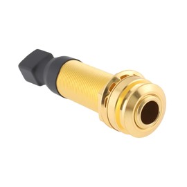 YINETTECH Endpin Jack Sound Pick-up Socket 6.35mm Output 2.5mm Input for Acoustic Guitar Accessories 60.5x15.6mm, Gold