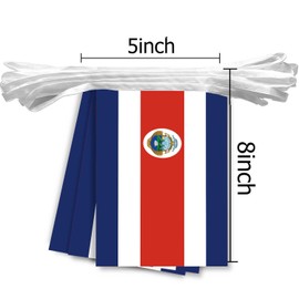 30 PCS Costa Rica Flag String,32 FT Costa Rican Bunting,Decoration Banner for Outdoor Indoor Patio Yard Decor
