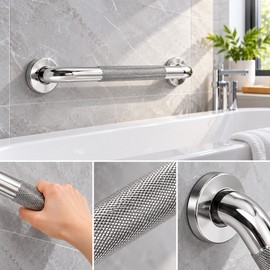 Stainless Steel Grab Bar for Bathroom Support – Anti-Slip Wall-Mounted Handle for Showers, Bathtubs & Toilets