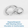 Beebeecraft 1 Box 2Pcs Spring Gate Rings 925 Sterling Silver