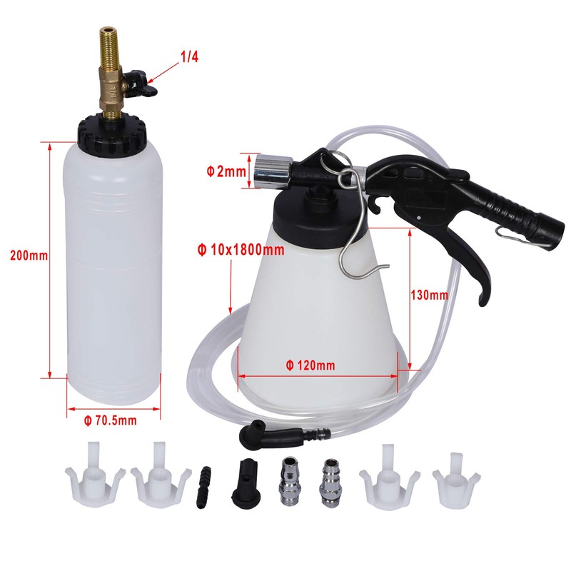 Wiltec Brake Bleeder Refill Bottle Compressed Air 1 Litre Bleeding
