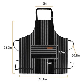 2-Pack Aprons for Women Men with Pockets, Adjustable Bib Kitchen Apron, Chef Aprons for Cooking Baking BBQ