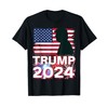 Trump 2024 With Vintage Distressed American Flag & Patriotic T-Shirt