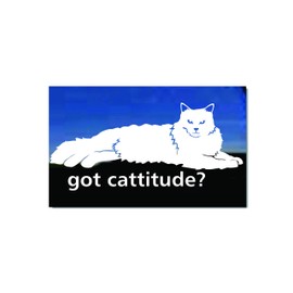 Got Cattitude? Lounging Cat Vinyl Window Decal Sticker