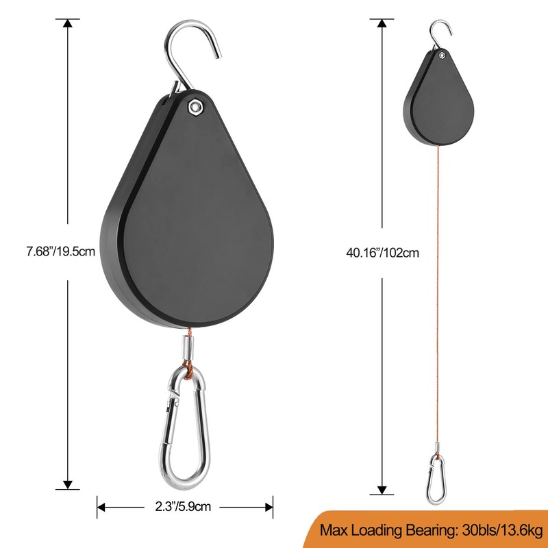 WROSWT Upgraded Retractable Plant Hanger,Plant Pulleys for Hanging Plants,Easy to