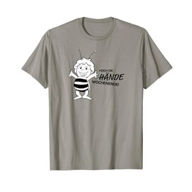 T-Shirt with German Text "Die Biene Maja Hoch die Hände Wochenende TV Serie, gray