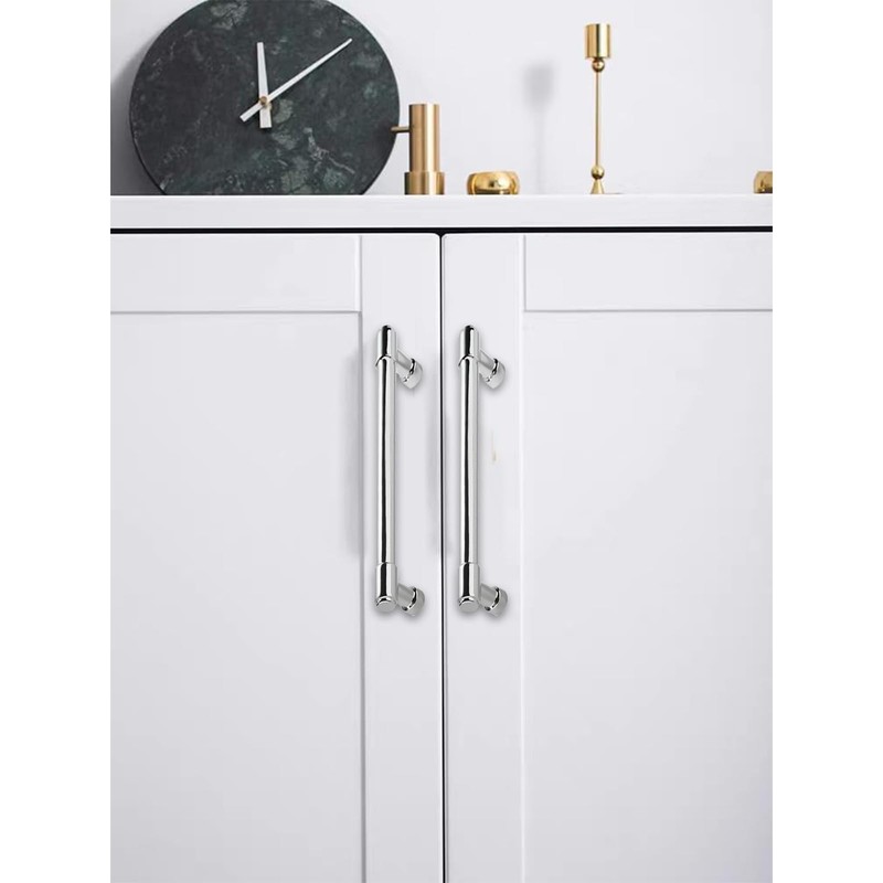 CABDM 6 Pack Polished Chrome Cabinet Pulls,4 Inch(102mm) Hole Centers
