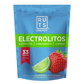 RUTS Energy ELECTROLITOS EN POLVO + VITAMINAS | SABOR FRESA-LIMÓN | RINDE 33 SERVICIOS DE 16GR C/U