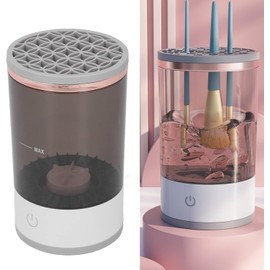 Máquina Limpiadora de Brochas de Maquillaje, Máquina Giratoria Automática de Limpieza de Brochas, Hilandero Automático Cosmético Eléctrico para Juego de Brochas de Maquillaje de