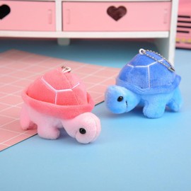 PartyKindom 3pcs Cute Mini Turtle Plush Keychain, Soft Stuffed Sea Turtle Bag Pendant, Assorted Colors for Decoration and