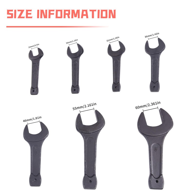 HCXUANWJTL 55mm Open End Striking Wrench, High Tensile Steel Single