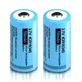 PKCELL 2Pcs ICR 16340 3.7V Li-ion Rechargeable CR123A Battery for Arlo Wireless Cameras