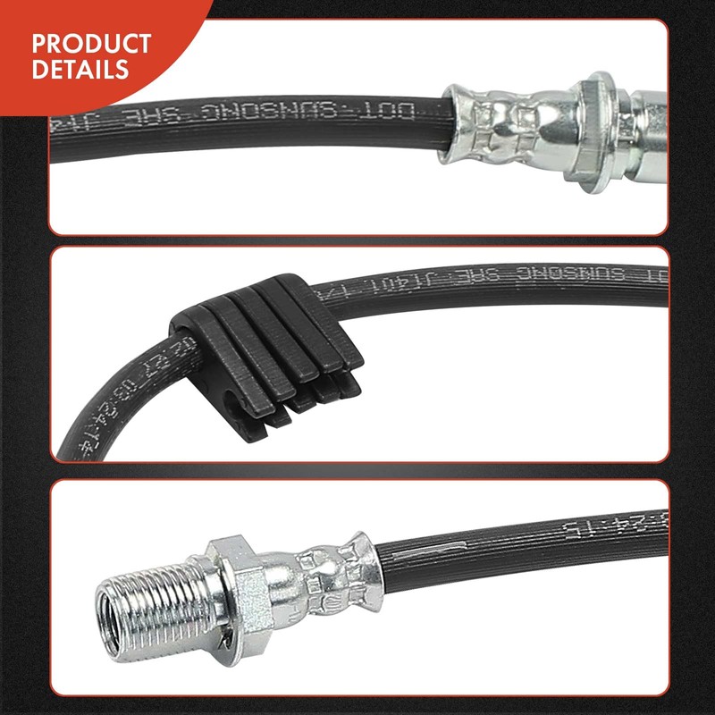 A-Premium Front Driver and Passenger Side Brake Hydraulic Hose Compatible