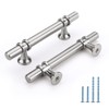 Rergy 10 Pack Cabinet Pulls Brushed Nickel 3inch(76mm) Cabinet Pulls
