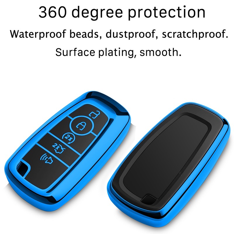 Yonmcfn for Ford Key Fob Cover with Keychain,TPU Protective Case