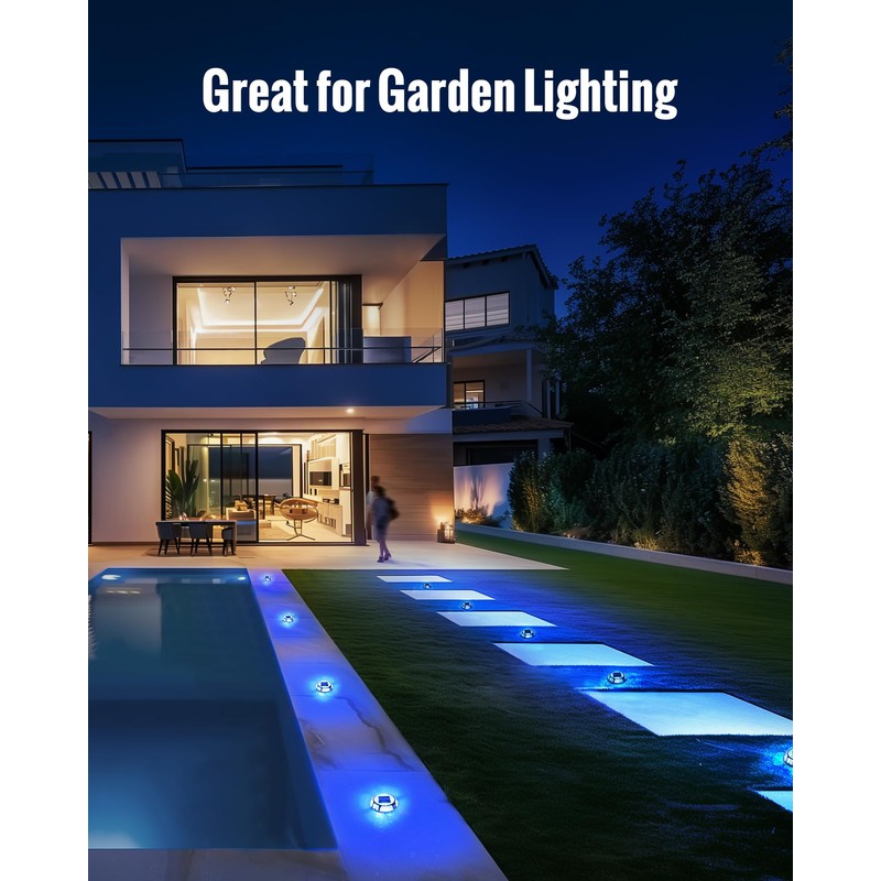 Solar Driveway Lights Dock Lights Waterproof 4 Pack, 2 Colors