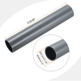 MECCANIXITY 1.5 Inch PVC Rigid Tube Round Pipe Tubing Hardware Tubing 34.2mm ID 38mm OD 8" Length Light Grey High Impact for Water Pipe, Crafts