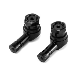 QWORK CNC Motorcycle Tire Valve Stems, 2 Pack 90 Degrees and Alloy Aluminum Valve Air Stems, Diameter 10-11.3mm, Blue