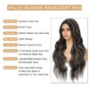 msloosily Long Wavy Synthetic Lace Front Wigs 28inch Mixed Blonde