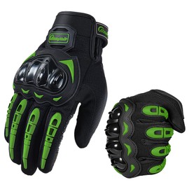 hifrom Motorcycle Gloves Men Women Children, Breathable Touch Screen Cycling Gloves, Sports Gloves for Motorcycle, Cycling, Camping, Scooter (Green, XXL)