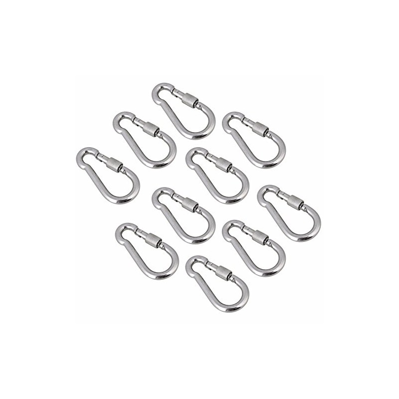 Wideskall® 3.5" Heavy Duty Metal Screw Lock Carabiner Hook Snap