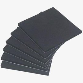 6 Pcs Black Adhesive Foam Padding 1/4 in Thick X 4in X 4in, Neoprene Foam AntiVibration Pads,Self Stick Anti-Slip Adhesive Anti Vibration Foam Pad (6, 4In*4In*1/4In)