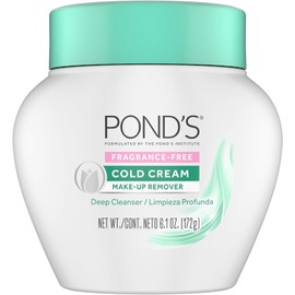 Ponds Cold Cream Removedor de maquillaje sin fragancia, 6.5 onzas