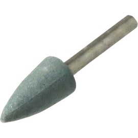 Yanase GC Whetstone with Shaft (Green), Tongari Shape, 0.2 inch (6 mm) Shaft, φ0.6 x 1.3 x 0.2 inches (16 x 32 x 6 mm), #120 GC16S