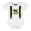 P.Eisenherz Short-sleeved bodysuit with braces and embroidery Lausbub green, Green,
