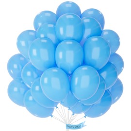 PartyWoo Light Blue Balloons 50 pcs 12 Inch Baby Pastel Sky Aqua Blue Balloons for Graduation Baby Shower Gender Reveal Weddings Under the Sea Birthday Party Decorations Blue-Y20