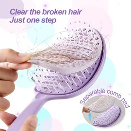 SI SEN Haarbürste,Rundbürste, Antistatisch, Männliche Weibliche Kopfhaut Massagebürste, Kämme Geeignet für Lockiges und Langes Haar, Gebrochenes Haar Kann Leicht Herausgenommen Werden